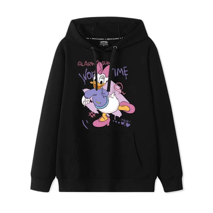 Donald Duck print pattern hooded men's and women's hoodies, trendy loose casual couple hoodies, hooded jacket, multiple colors 7