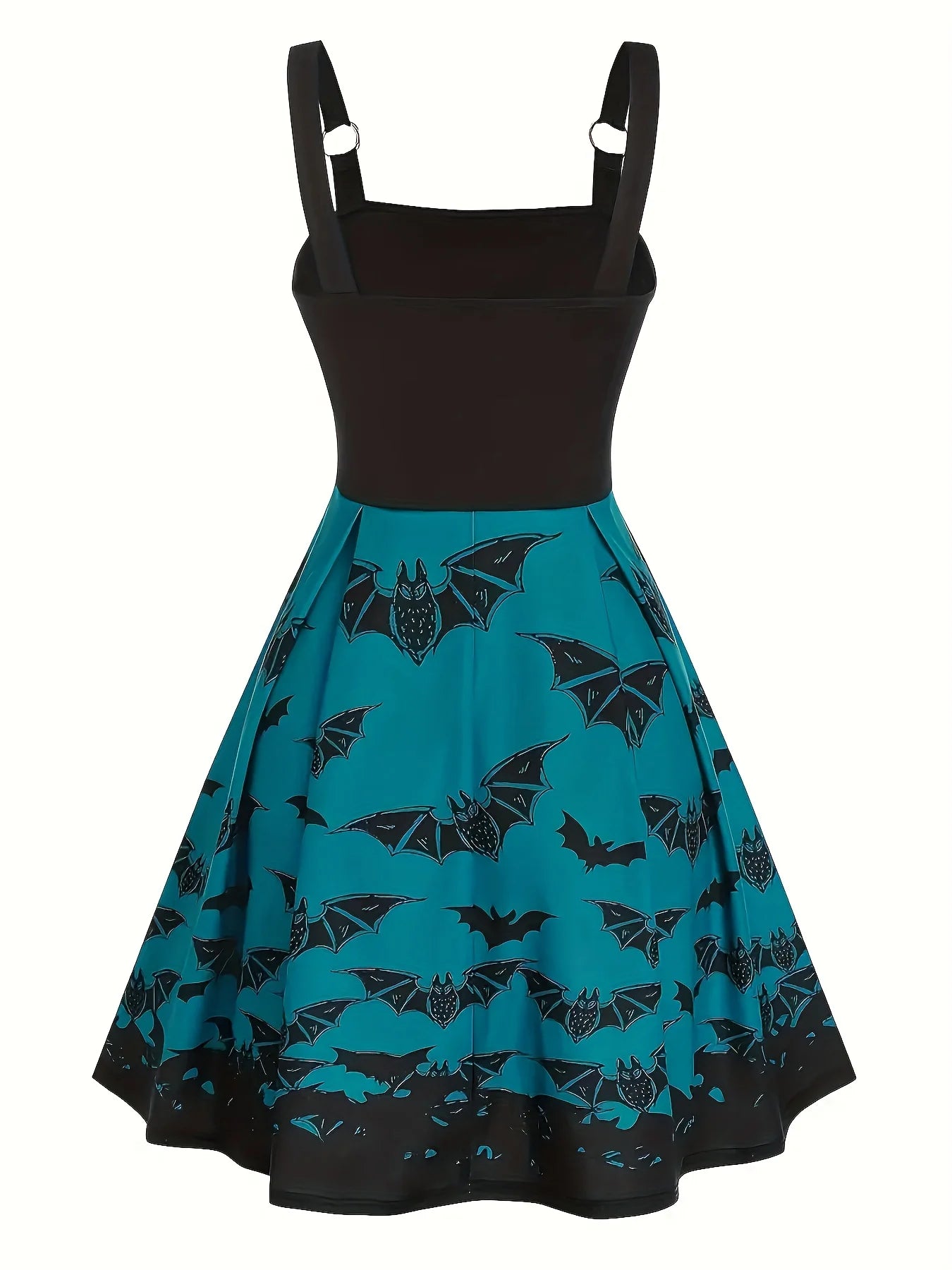 European and American fashion women's dress with bat print high waist sling A plus size dress