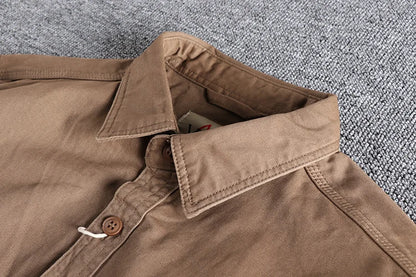 Fashion Wash n-style uniform long-sleeved shirt men's double pockets casual youth jacket thin coat