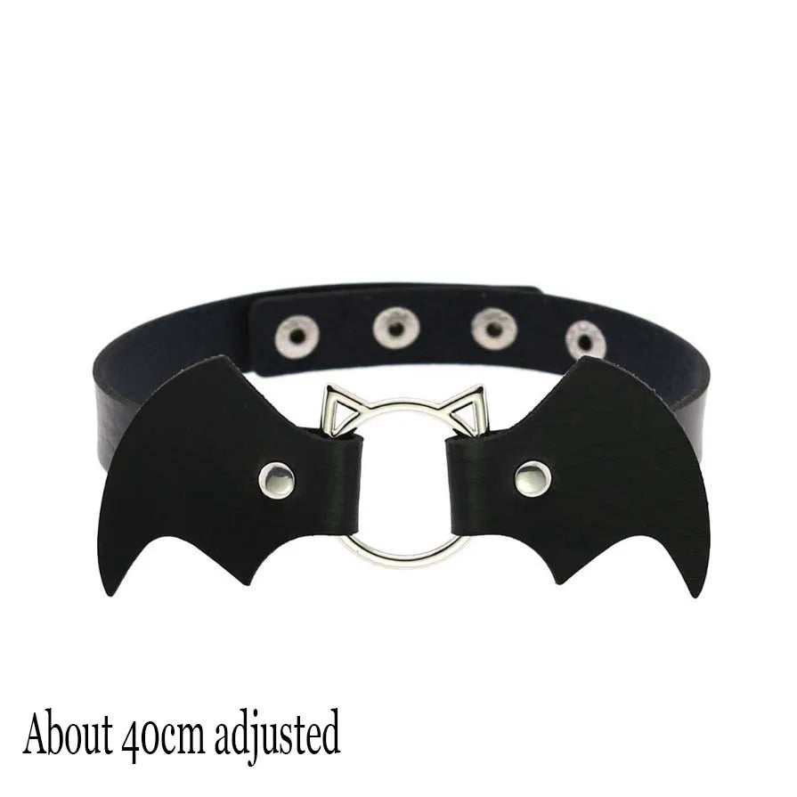 Woman Black Punk Choker Collar Necklace Sexy PU Leather Heart Lock Key Spike Chocker Gothic Cosplay Accessories Party Jewelry Badiee Stylez
