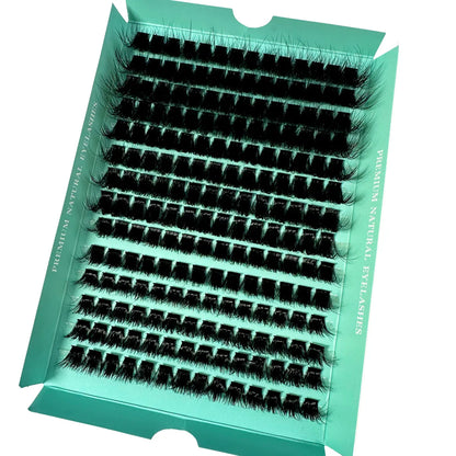 1boxes196/280 Cluster Lashes 5D Fluffy Thick Eyelash Extension D Volume Mixed 8-20MM Tray Faux Mink Lashes Lash Extension Makeup