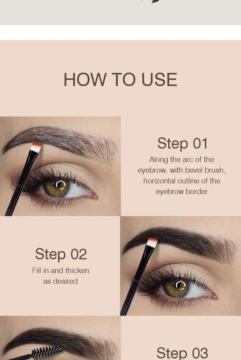 Natural Liquid Dyeing Eyebrow Cream Set Waterproof Shaping Brown Tint Pointed Tube Eyebrow Henna Mascara Paint Brush Makeup Tool