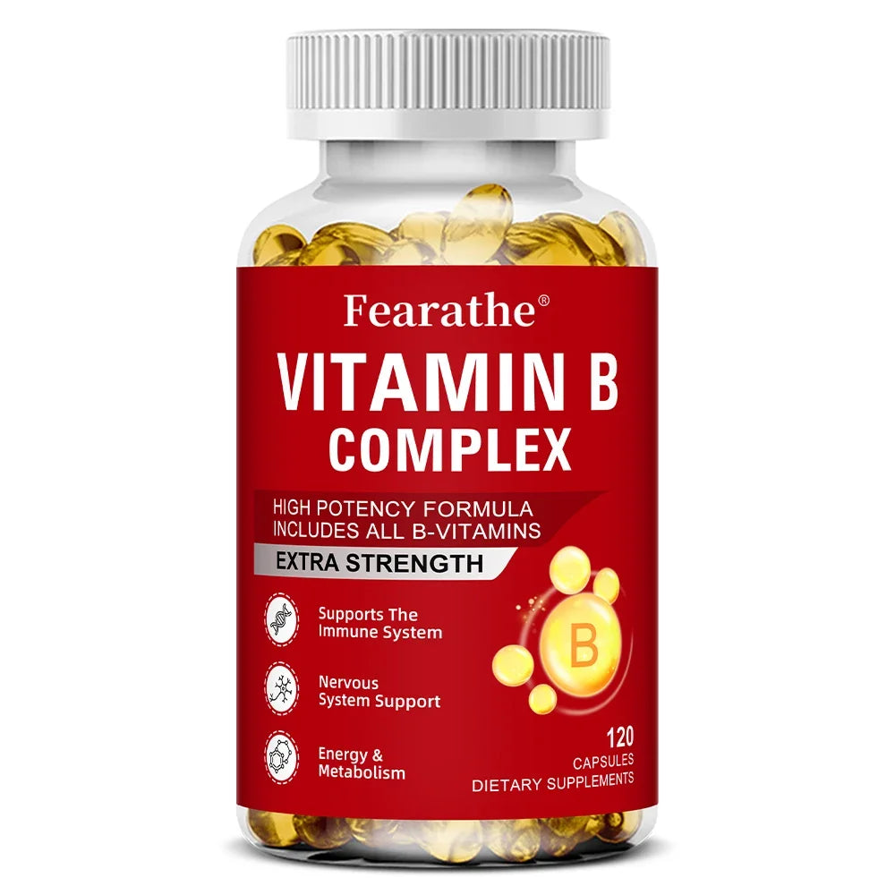 Vitamin B Complex - Supports Memory, Helps Boost Natural Energy, Improves Mood, Benefits Brain and Heart Function 120 count-1bottle