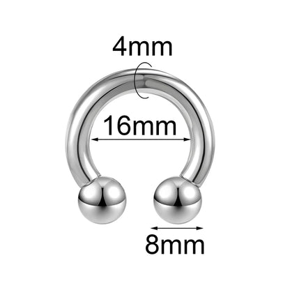ASTM F136 Titanium PIERC Hinged Segment Hoop Earrings Large size Nose Rings 10G-6G 2.5mm-4mm Seamless Labret Lip Body Piercing 4.0x16x8x8mm