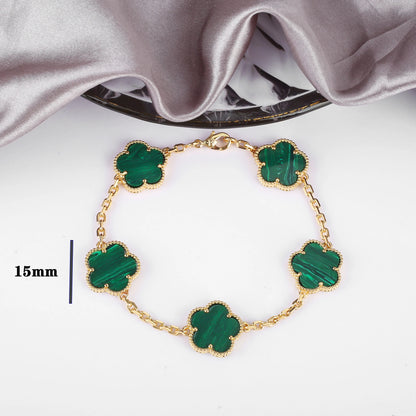 7 colors classic simple five-leaf flower pendant necklace natural stones clover Choker Chain for women party daily wear jewelry 25