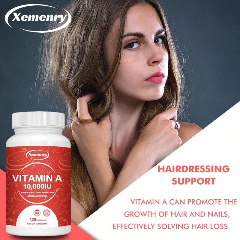 Vitamin A Capsules 10000IU - Supports Healthy Skin & Eyes, Antioxidant Activity & Immune System Function