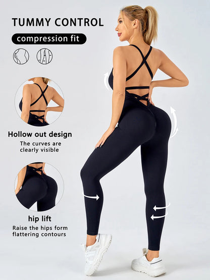 Seamless Sculpting Bodysuit Sportswear Woman Gym Jumpsuits Sport Woman Clothing Yoga Clothes Fitness Women Sports Leggings