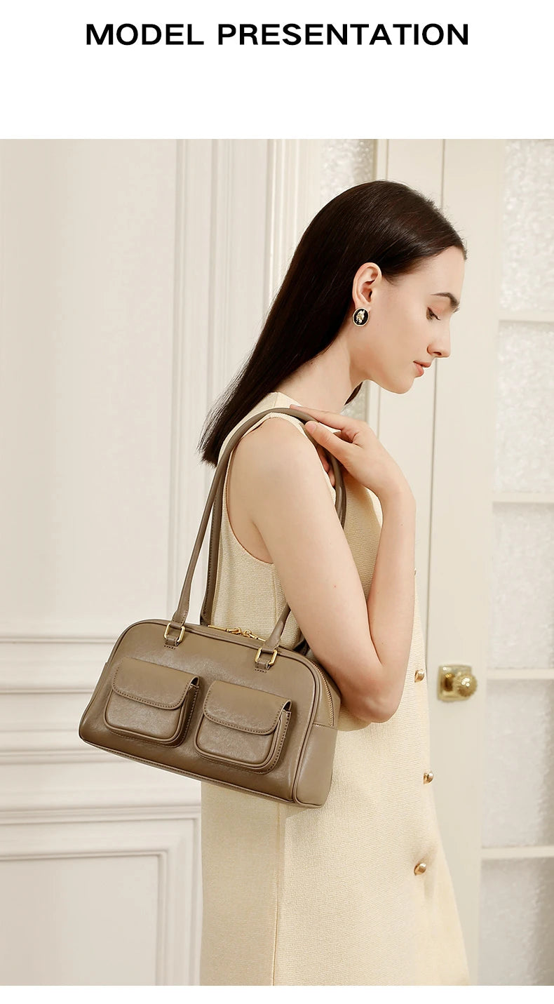 Hifashion Luxury Genuine Leather Underarm Shoulder Bags For Women 2025 Trend Designer Pillow Satchel Tote Office Ladies Handbags