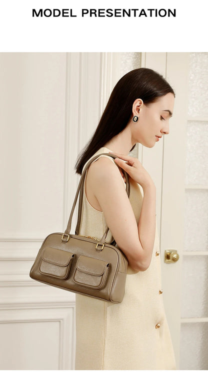 Hifashion Luxury Genuine Leather Underarm Shoulder Bags For Women 2025 Trend Designer Pillow Satchel Tote Office Ladies Handbags