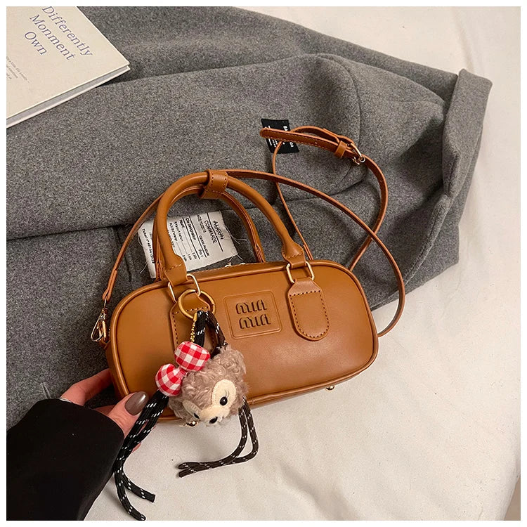 Luxury high-end designer portable bowling bag female 2025 new autumn and winter fashion all-match messenger bag small square bag