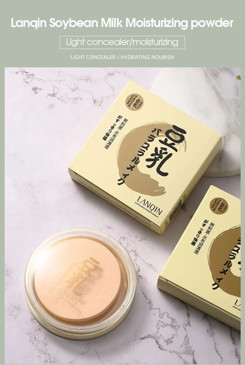 Japanese concealer set makeup soy milk powder, whitening makeup, durable oil control and moisturizing powder