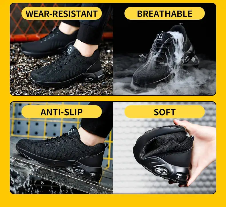 Men Safety Boots With Steel Toe Cap Anti-smash Work Sneakers Safety Shoes Men Indestructible Work shoes Tactical Boots