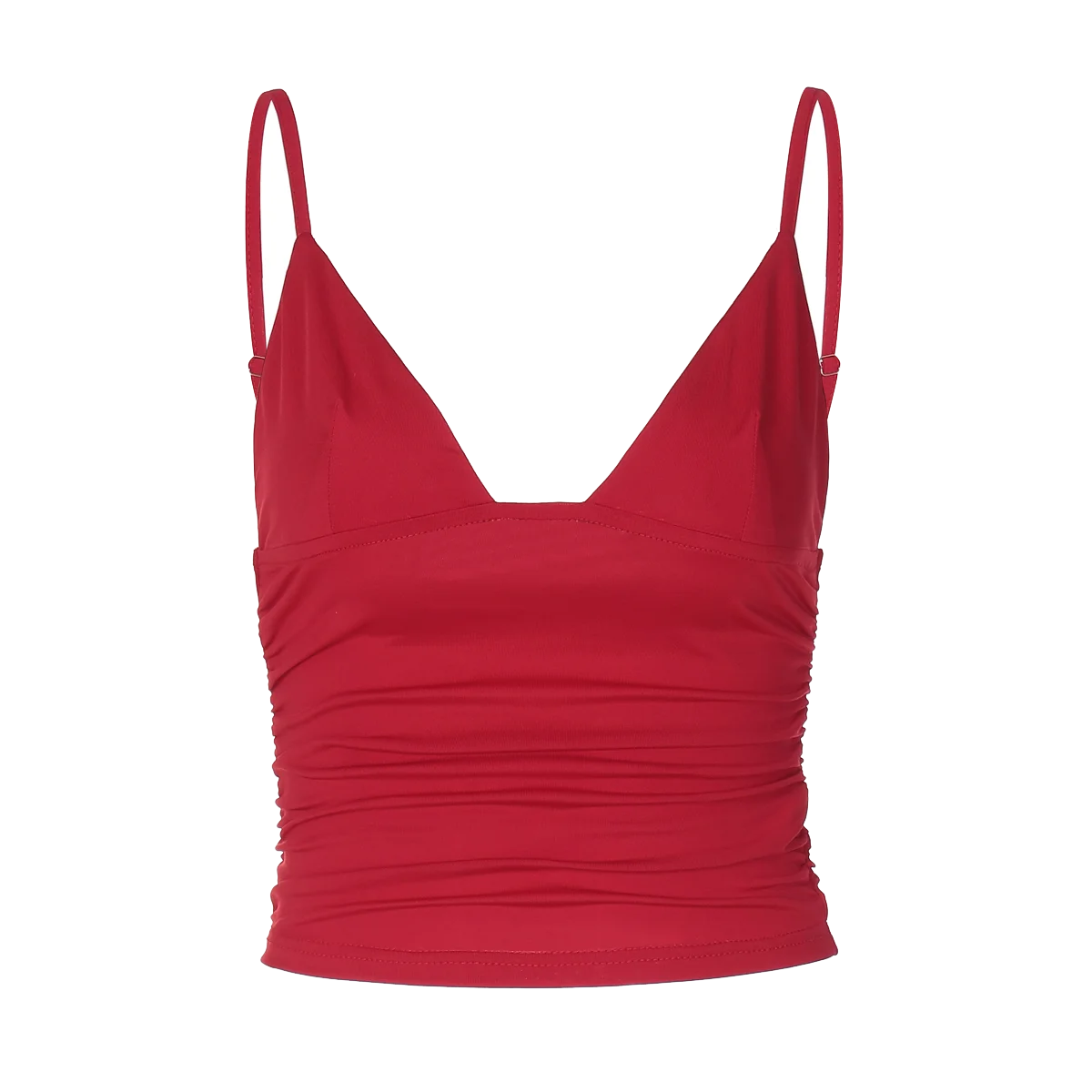 Hugcitar V Neck Solid Ruched Sexy Slim Y2K Crop Tank Top Summer Women Fashion Casual New Clothes Streetwear Beach Vacation