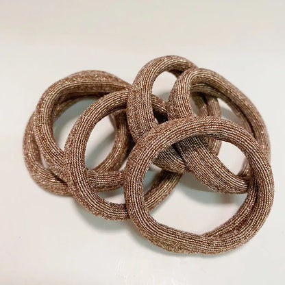 6PCS Women Glitter Hair Scrunchies Girls Elastic Hair Rubber Bands Hair Holder/Gum Hair Accessories Ponytail Hair Holders Badiee Stylez