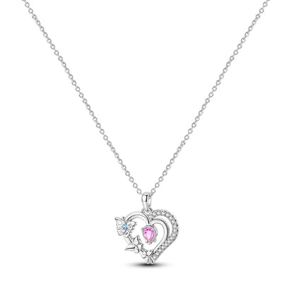 Original 925 Sterling Silver Necklace For Women Class Style Heart Shape Romantic Style High Quality Women Necklace Jewelry Gift KTN042