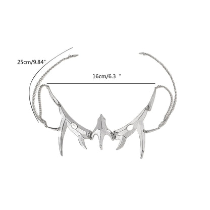 Punk Irregular Mask Gothic Mechanical Alien Fluid Face Accessories Metal Earrings for Women Men Halloween Party Jewelry