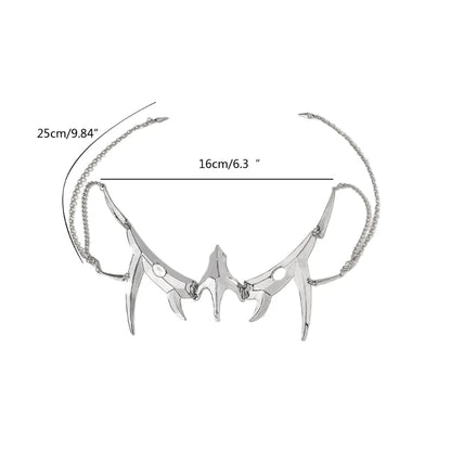 Punk Irregular Mask Gothic Mechanical Alien Fluid Face Accessories Metal Earrings for Women Men Halloween Party Jewelry