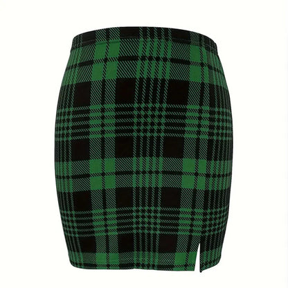 Plaid Skirt Sexy Micro Skirt Offiece Lady Red Green Elegant Pencil Mini Skirts Streetwear High Waist Lady Short Skirt for Women PH2306031-2