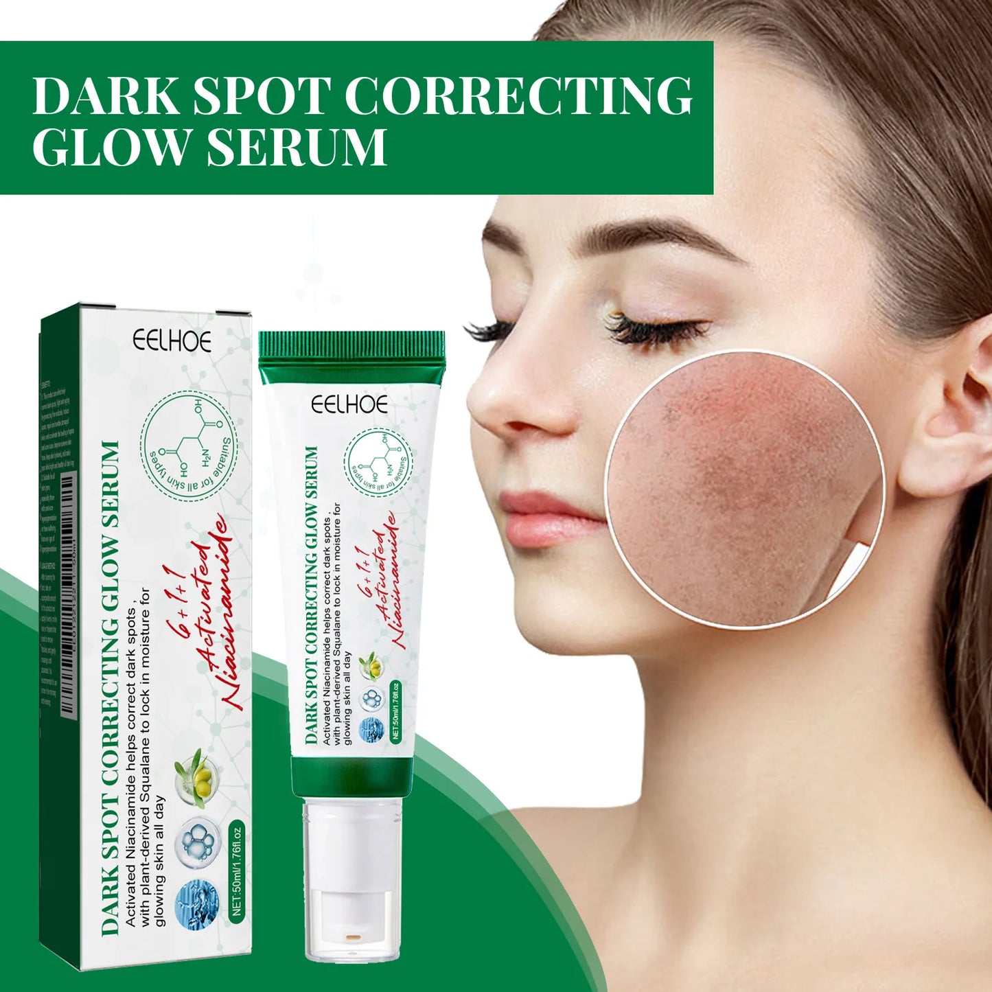 Nicotinamide Whitening Freckles Face Cream Remove Melasma Dark Spots Corrector Fade Melanin Acne Anti-Aging Brighten Skin Care