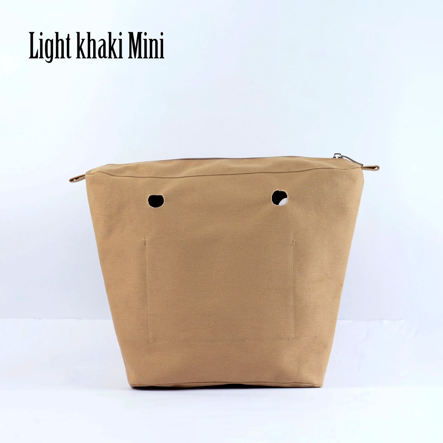 TANQU New Waterproof Inner Bag Organizer Insert Zipper Pocket for Classic Mini Obag Canvas Material for O Bag light khaki mini CHINA