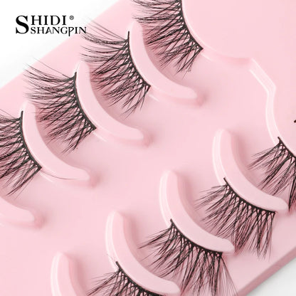 SHIDISHANGPIN 5/10Pairs False Lashes Cat Eye Eyelashes Eyelash Extension 3D Mink Half Lashes Natural Makeup faux Cils maquiagem