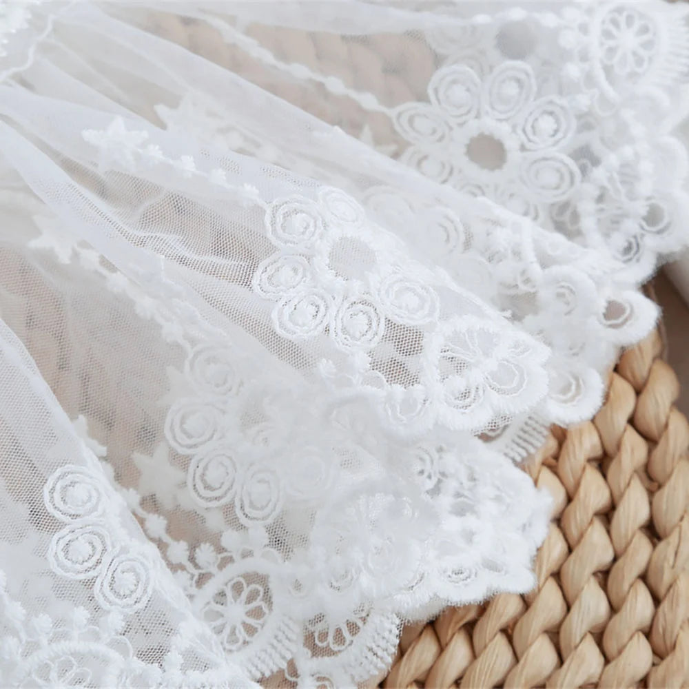 1Pair Detachable Cuffs Lace Flower Mesh Fake Flared Sleeves Double Layer Pleated Ruched False Cuffs Sweater Blouse Wrist Warmers Badiee Stylez