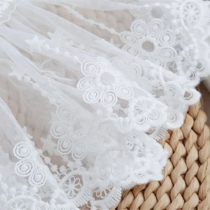 1Pair Detachable Cuffs Lace Flower Mesh Fake Flared Sleeves Double Layer Pleated Ruched False Cuffs Sweater Blouse Wrist Warmers Badiee Stylez