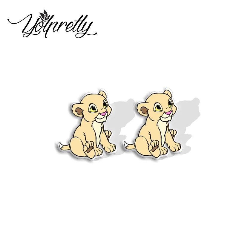 2024 New Lion King Little Lion Simba and Friends Epoxy Handcraft Acrylic Stud Earrings 4