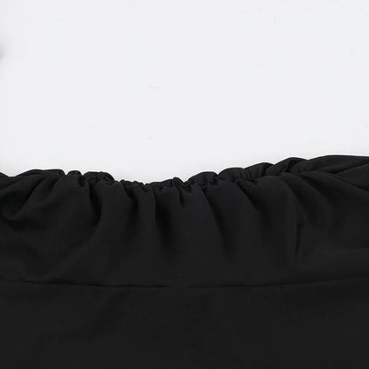 goth dark Cospaly Partywear Women Fashion Batwing Sleeve Mini Dress Elegant Slim Pleat Bodycon Dresses Mall Gothic Alt Teachwear