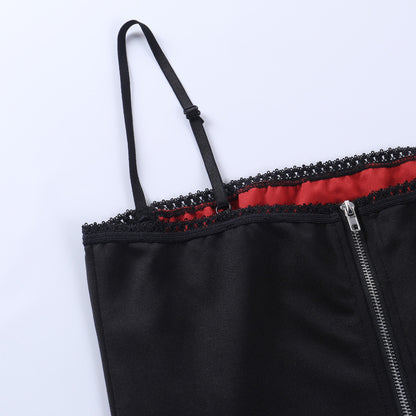 Gothic Cami Tops Y2K Aesthetic Grunge Mall Goth Crop Top Mesh Spider Net Lace Tank Lace Top E-girl Harajuku Slim Tees