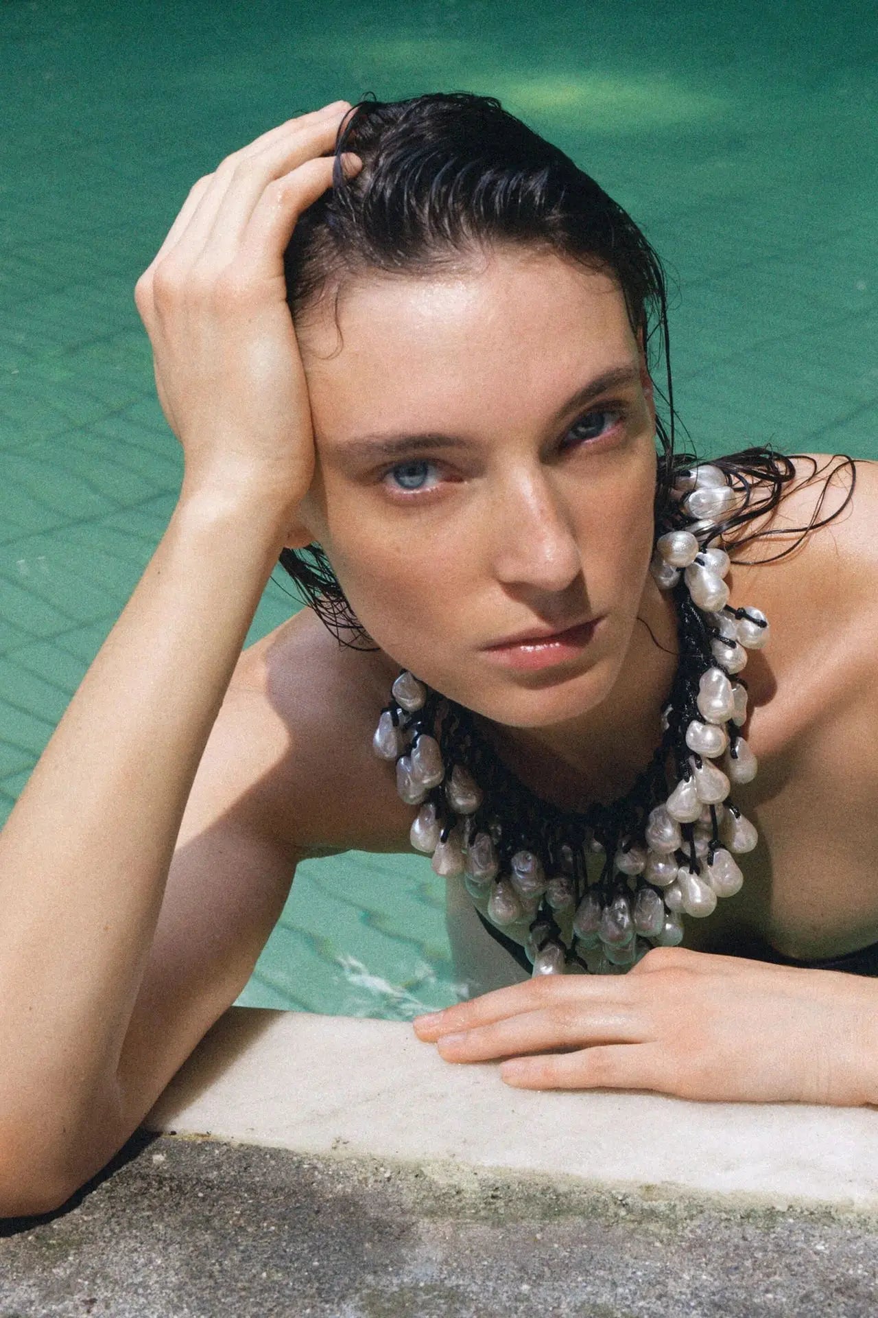 HUANQI Exaggerated Elegant Punk Sweet Cool Hot Girl Style Imitation Pearl Necklace for Women's Daily Date Jewelry