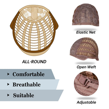 Copper Ginger Brown Long Straight Wig Synthetic Women's Wigs Middle Part Cosplay Daily Use Natural Hair Heat Resistant Fibre