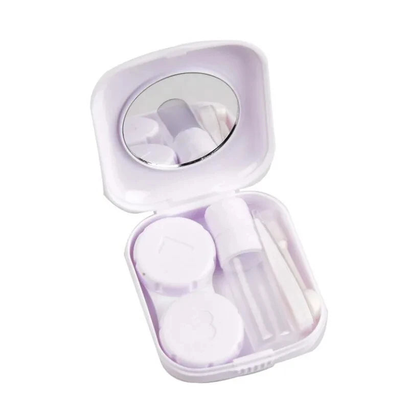 1pcs Mini Square Contact Lens Case with Mirror for Women Colorful Lens Box Eye Container Lovely Travel Kits Badiee Stylez