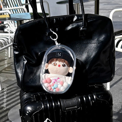 Transparent Outdoor Bag with Keychain Mystery Doll Display Storage Bags Dust-Proof Organizer Pouches Classic Doll Storage Bags