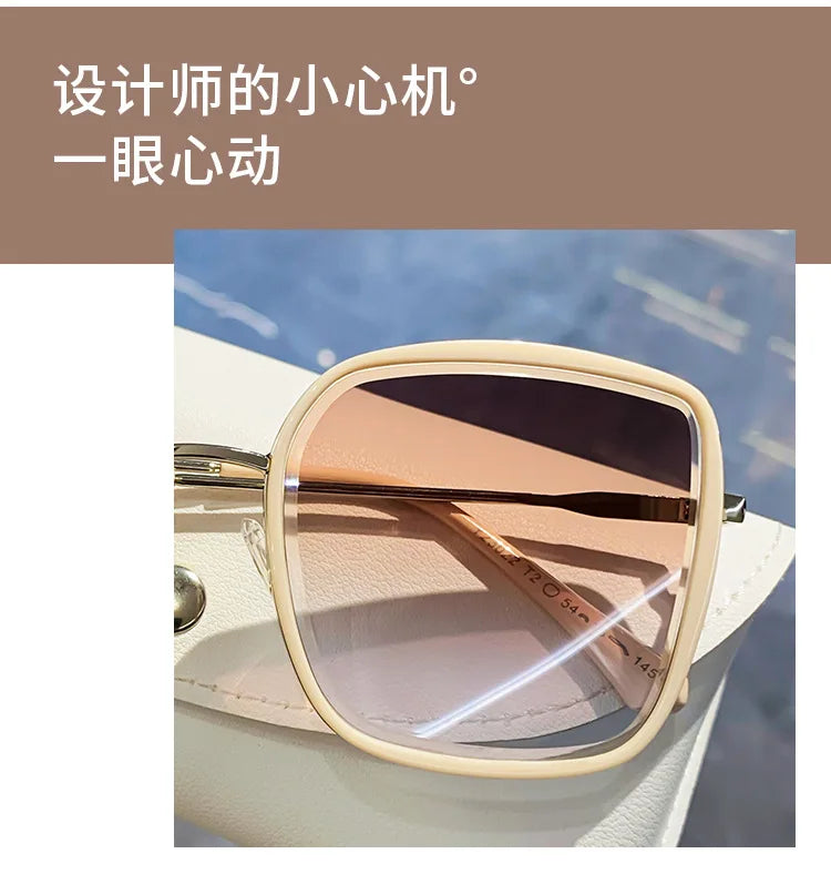 Fashion Square Sunglasses Women New Retro Decoration Glasses Men Leopard Blue Sun Glasses Gradient Shades UV400 Eyewear