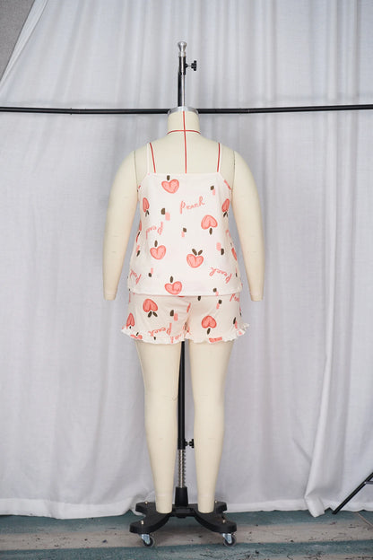 Women's suspender pajama set plus size pajama set 2024 new pajama milk silk pajama sleeveless shorts suspender shorts