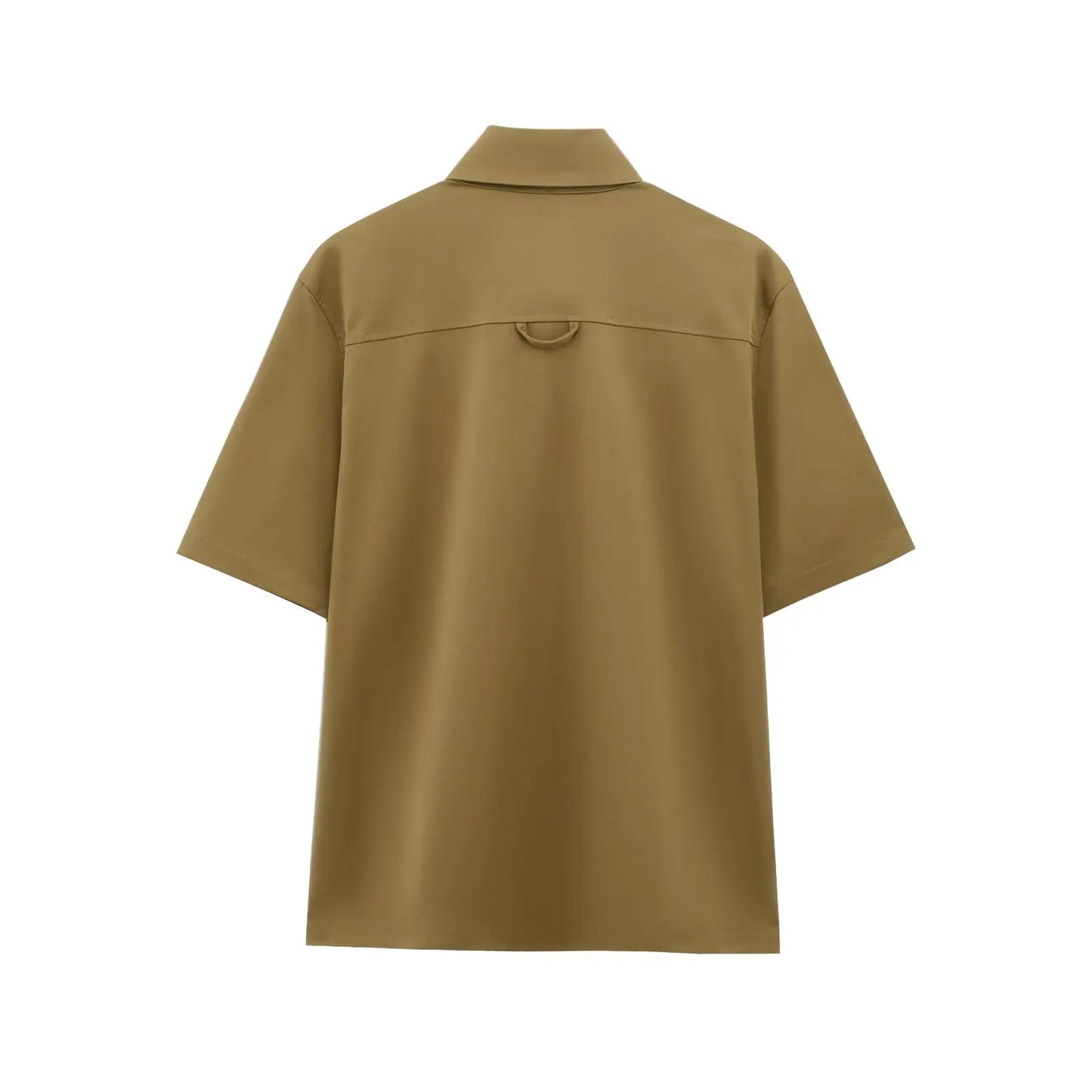 TFMLN Spring Summer New 2pcs Sets 2025 Women Solid Color Short Sleeve Shirts Pockets Tops Casual Shorts Sets