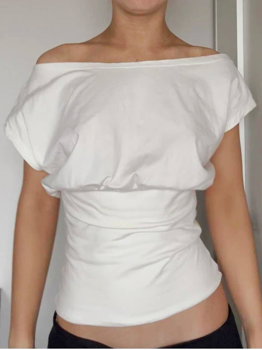 Women's White T-shirt Harajuku Korean Y2k Aesthetic Vintage Short Sleeve Oversize T-shirts Clothes 2000s Clothes Summer