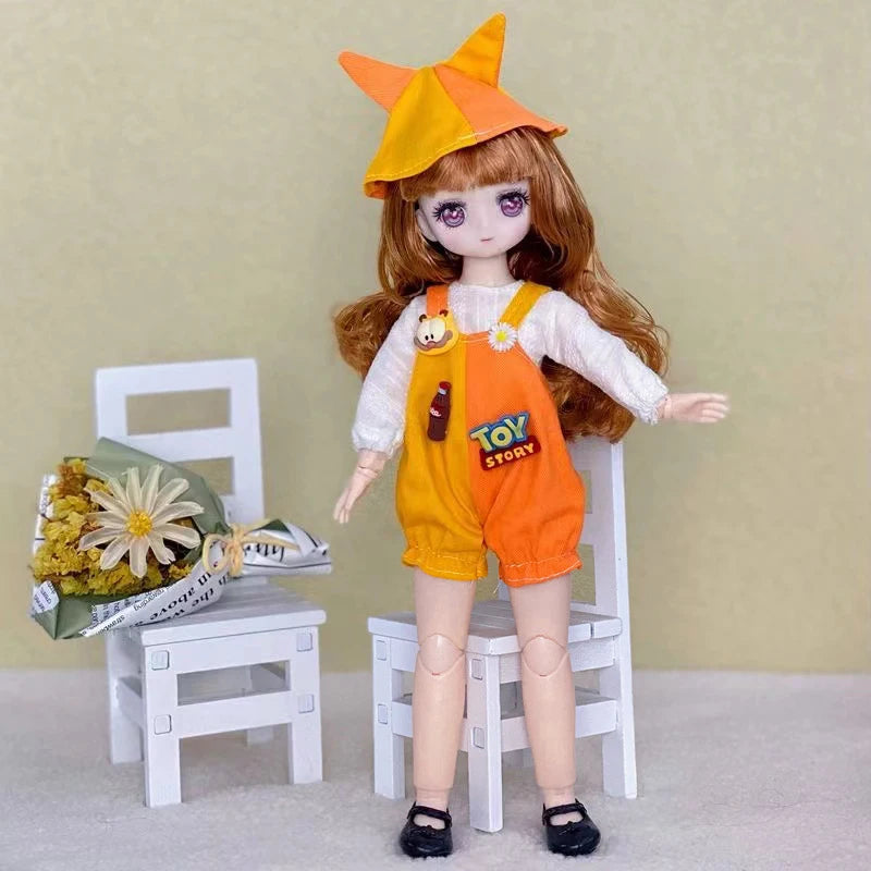 30cm Two-dimensional Doll Comic Face 1/6 Bjd Doll or Dress Up Clothes Children's Girl Birthday Gift Toys Kids Toys