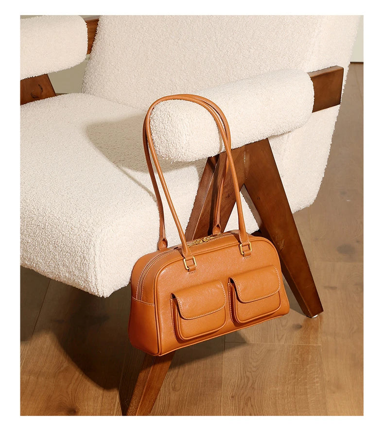 Hifashion Luxury Genuine Leather Underarm Shoulder Bags For Women 2025 Trend Designer Pillow Satchel Tote Office Ladies Handbags