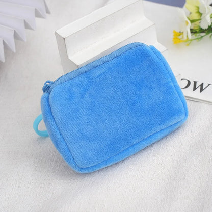 Princess Disney Kids Anime Plush Coin Purse Girls Mini Wallet Printed Moneybag Kawaii Square Portable Storage Bag Birthday Gifts