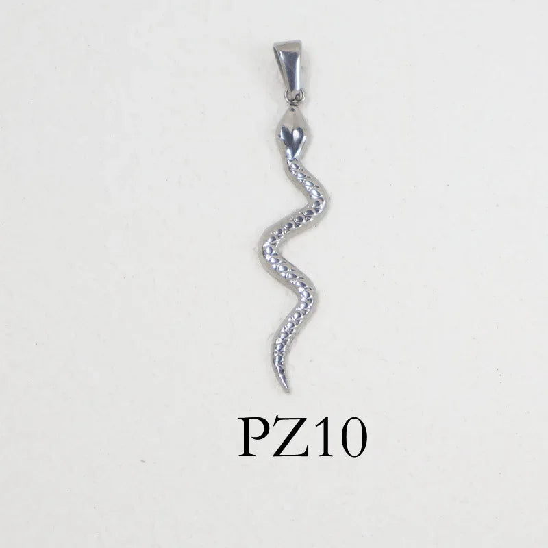 RHYSONG Geometric Stainless Steel 18K Gold Plated Snake Cross Palm Conch Mushroom Pistol Pendant For Women Diy Findings Jewelry 10-SV