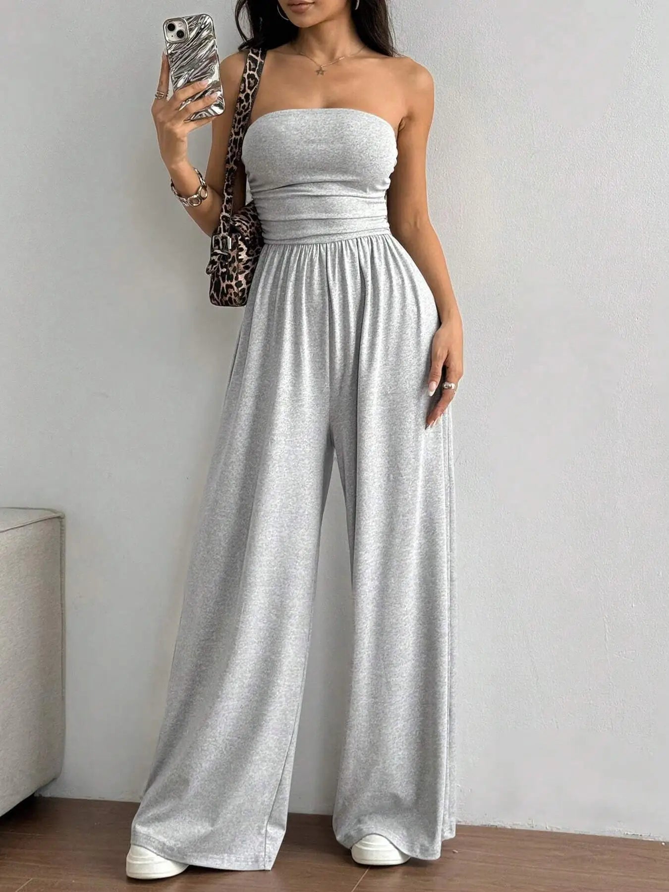 Women Sexy Sleeveless Backless Long Pants Jumpsuit Women Fashion Solid Commuter Wide Leg Playsuit Badiee Stylez