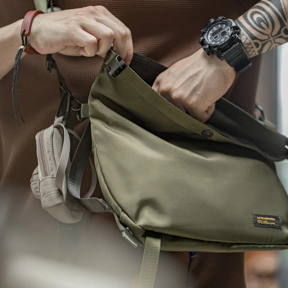 Maden Outdoor Large Capacity Crossbody Bags Men's Multifunctional Hiking Cycling Travel Adjustable Strap Shoulder Messenger Bag