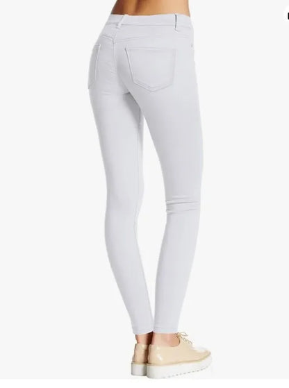 Women Casual Stretchy Jeans White Ultra Stretch Comfy Skinny Leg Work Casual Pants Cotton WHITE