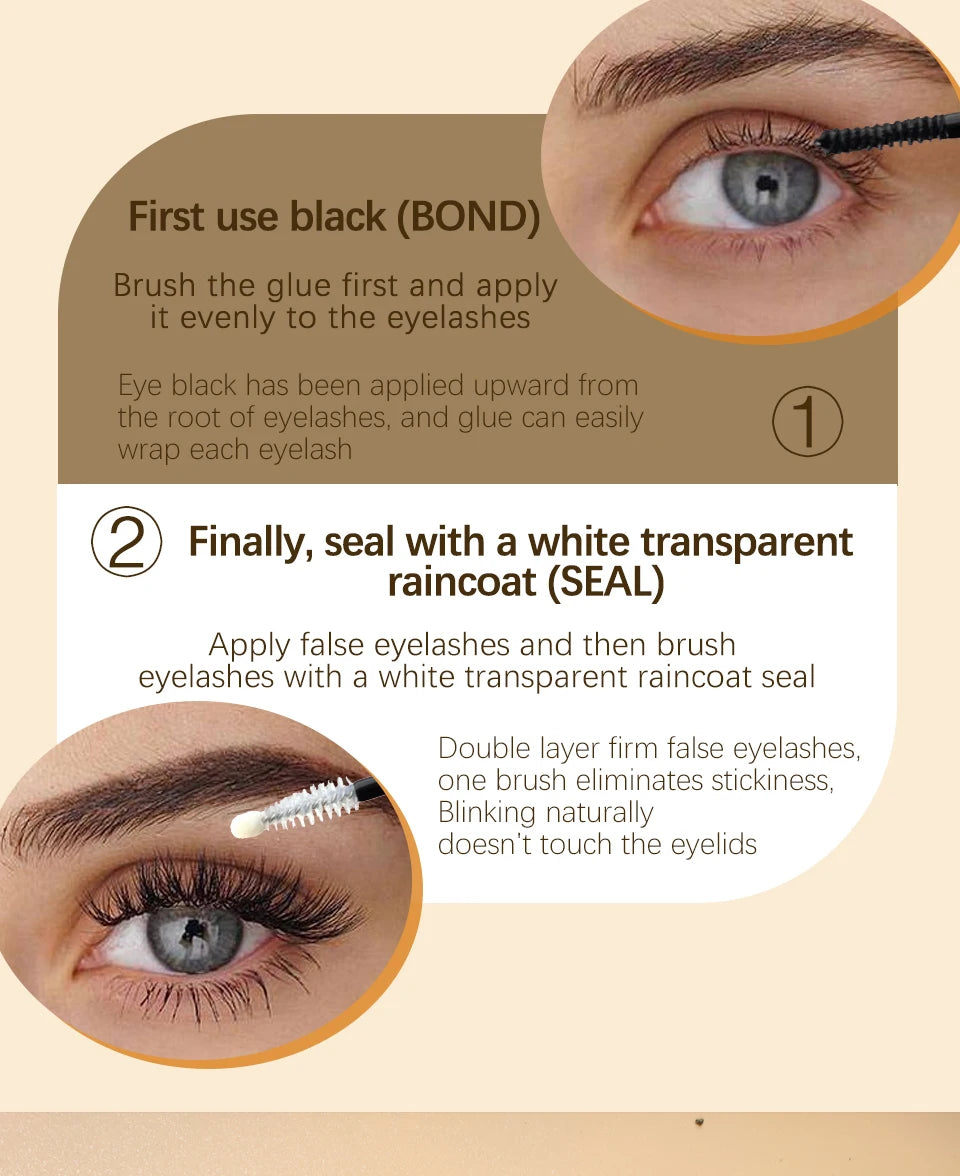 Glue False Eyelashes New Double Heads 2 In 1 Bond and Seal Lash Glue ,Waterproof Long Lasting DIY Cluster Eyelash Glue Cosmetics