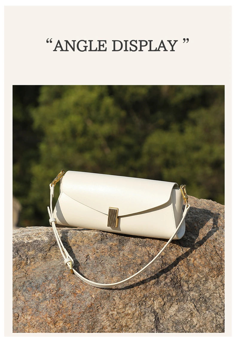 Toptrends Genuine Leather Underarm Shoulder Bags For Women 2025 Luxury Designer Crossbody Purses Envelope Flap Ladies Handbags