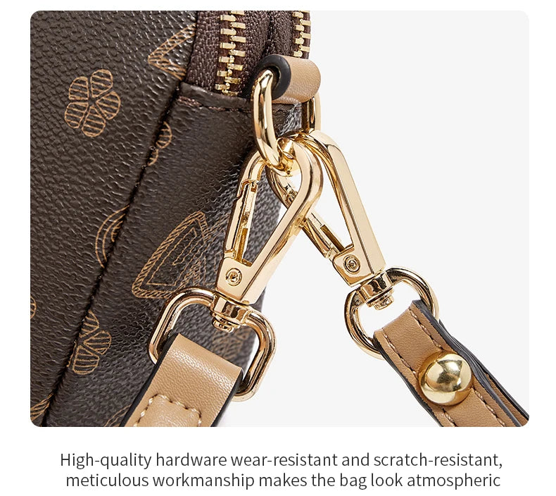 FOXER Women Small Crossbody Bag Shoulder Bag with Wrist Strap Lady Fashion Messenger Bag Mini High Quality Cellphone Purse