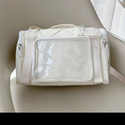 Y2K Cute Lolita Ita Bag Large Capacity Shoulder Crossbody Kawaii Girls Transparent Messenger DIY Display Casual Handbags