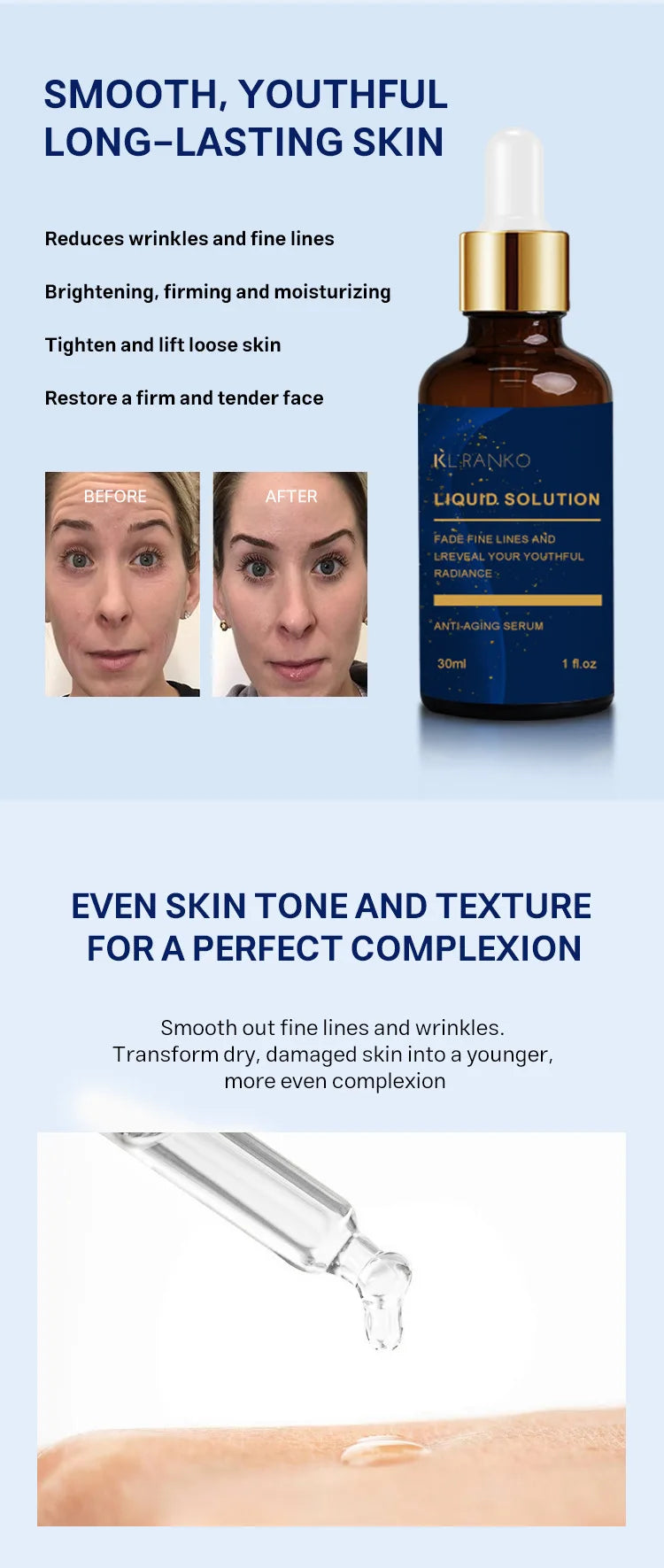 Niacinamide Wrinkle Remover Serum Firming Lifting Face Care Anti-Aging Fade Fine Lines Smooth Skin Beauty Facial Essence Liquid